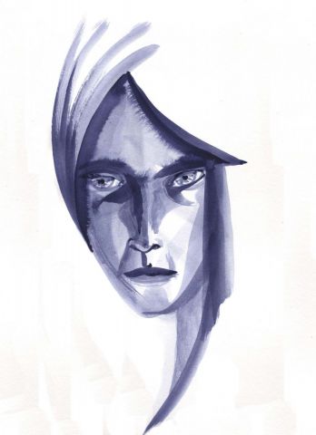 Visage bleu